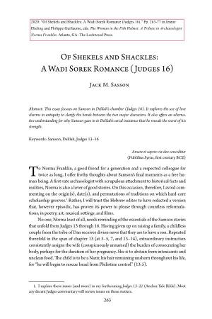 Of Shekels and Shackles: a Wadi Sorek Romance ( Judges