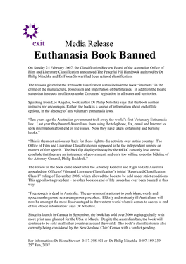 Euthanasia Book Banned