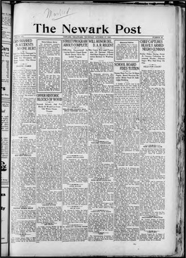 The Newark Post 'Volu;\IE Xx NEWARK, DELAWARE, THURSDAY OCTOBER 17 1929 NUMBER 88