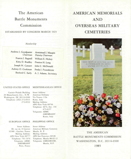 The American Battle Monuments Commission AMERICAN