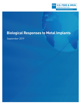 Biological Responses to Metal Implants