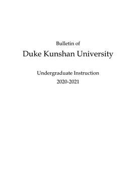 A Liberal Arts Education at Duke Kunshan University