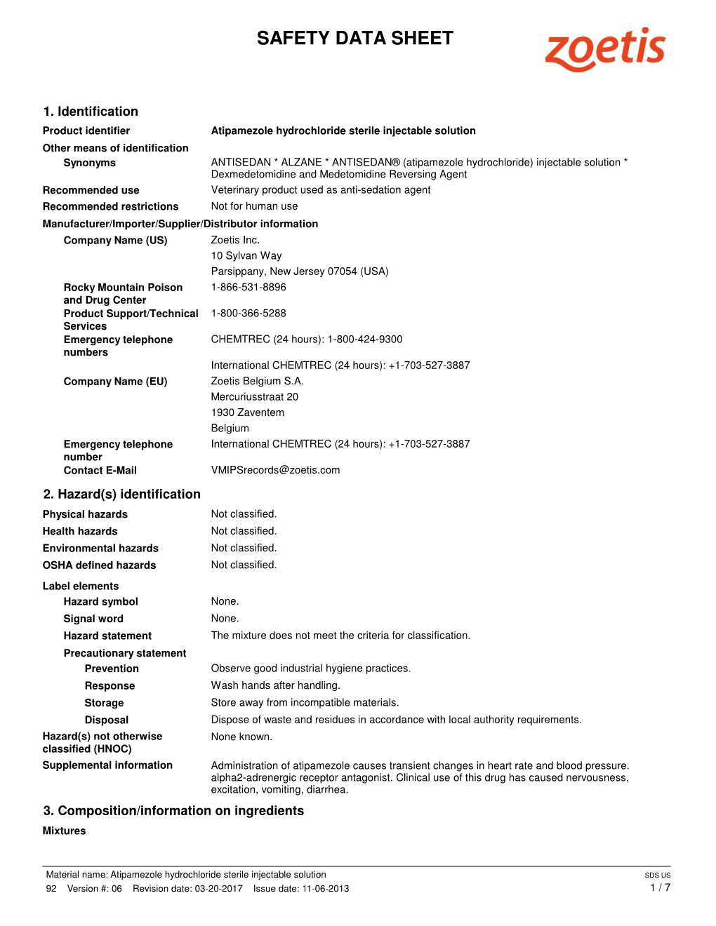 Antisedan ® (Atipamezole Hydrochloride)