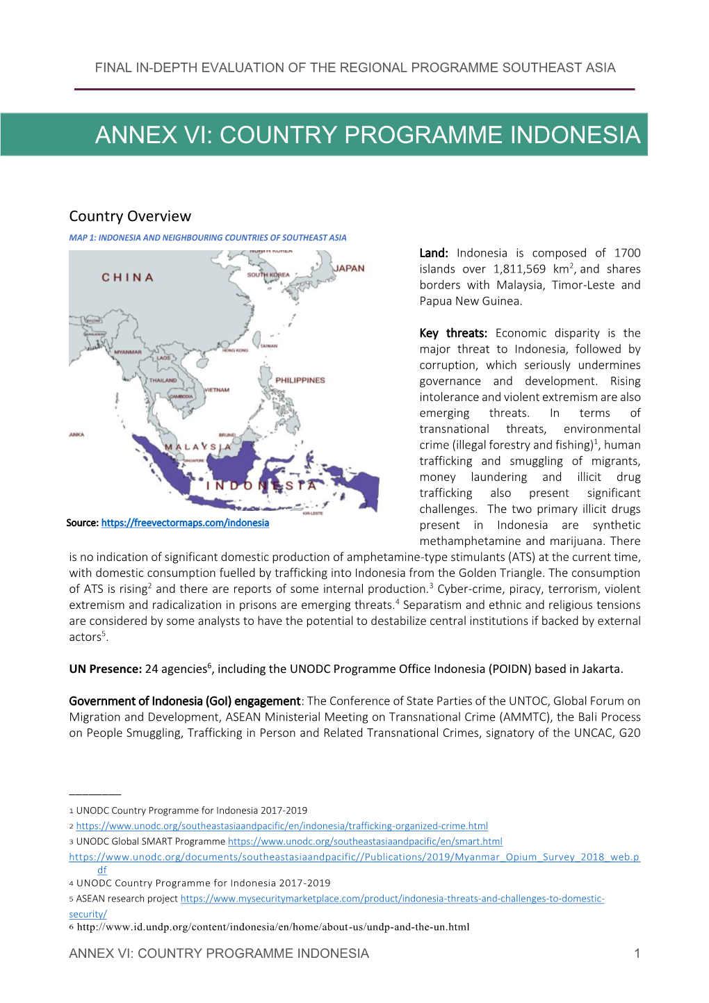 Annex Vi: Country Programme Indonesia