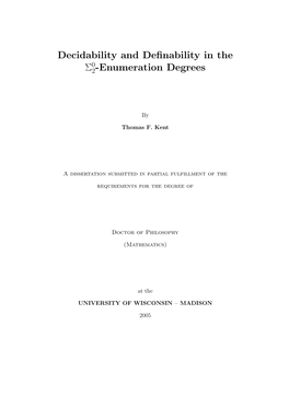 Enumeration Degrees