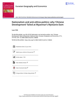 Failed at Myanmar's Myitsone