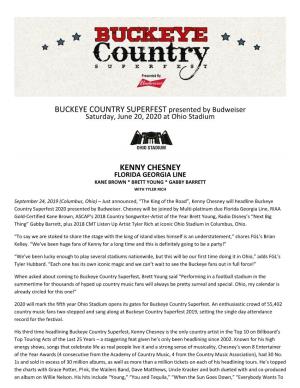 BUCKEYE COUNTRY SUPERFEST Presented by Budweiser KENNY