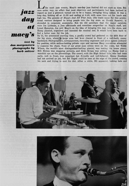 Morgenstern, Dan. [Article-Jazz Day at Macy's] Metronome 78-4 (April 1961)