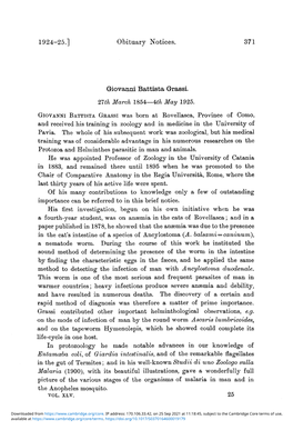 1924-25.] Obituary Notices. Giovanni Battista Grassi