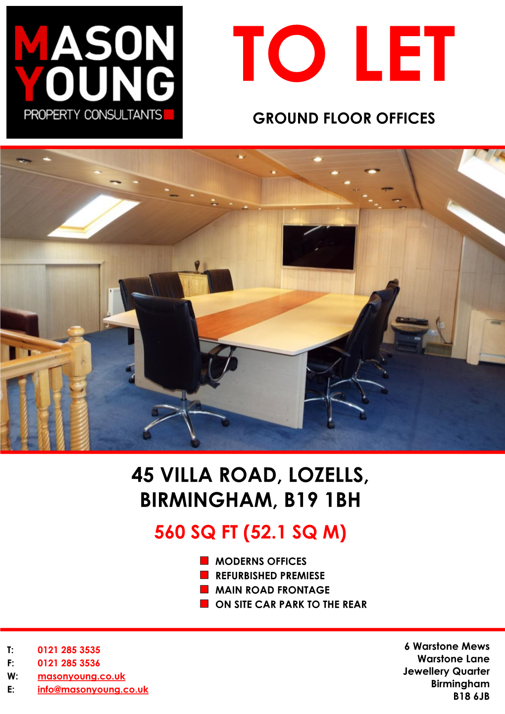 45 Villa Road, Lozells, Birmingham, B19 1Bh