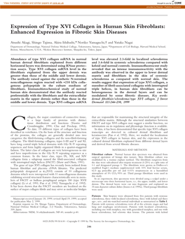Expression of Type XVI Collagen in Human Skin Fibroblasts: Enhanced Expression in Fibrotic Skin Diseases