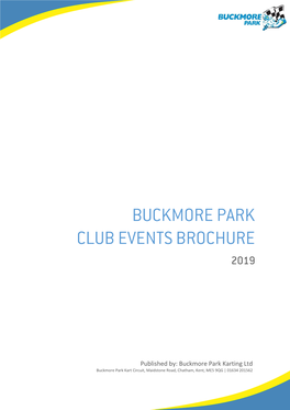 Buckmore Park Club Events Brochure 2019