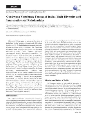 Gondwana Vertebrate Faunas of India: Their Diversity and Intercontinental Relationships
