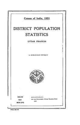 District Population Statistics, 14-Moradabad, Uttar Pradesh