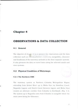 Chapter 4 OBSERVATIONS & DATA COLLECTION