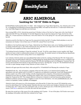 ARIC ALMIROLA Looking for ‘10/10’ Odds in Vegas