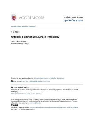Ontology in Emmanuel Levinas's Philosophy