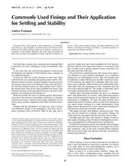 Commonly Used Finings and Their Application for Settling and Stability