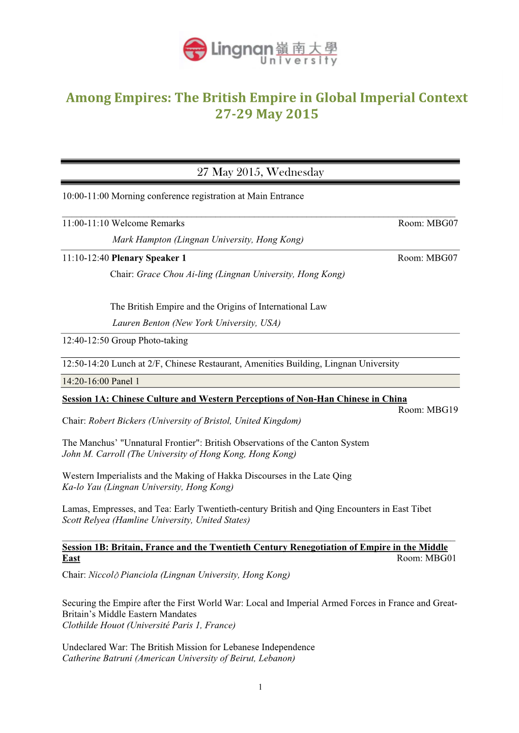 Conference Programme