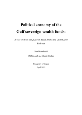 Political Economy of the Gulf Sovereign Wealth Funds