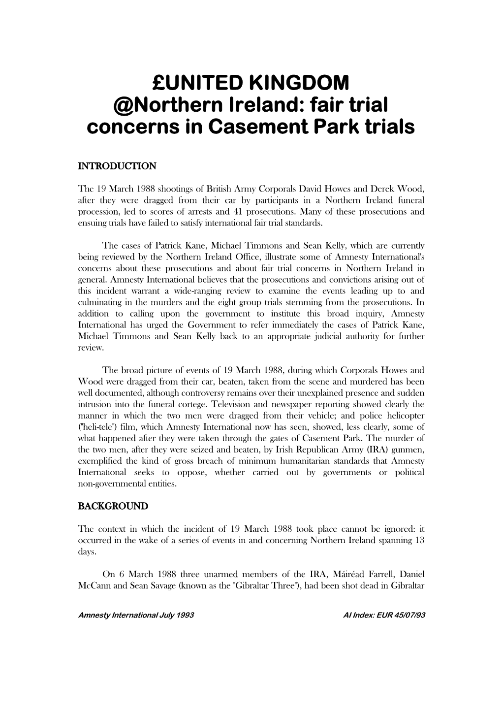 Fair Trial Concerns in Casement Park Trials