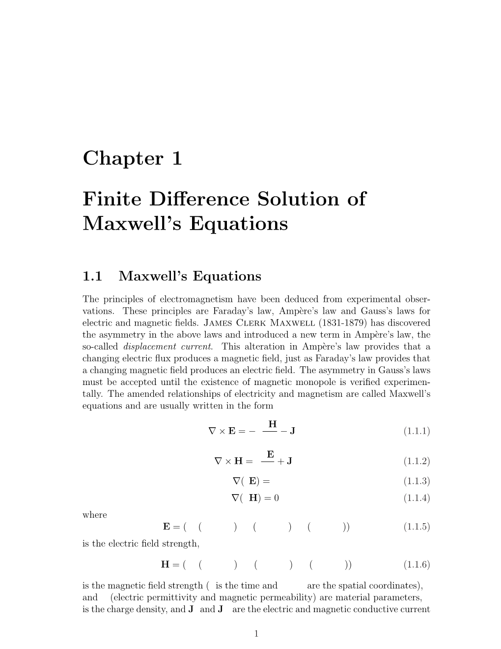 Chapter 1 Finite Difference Solution Of Maxwell's Equations - DocsLib