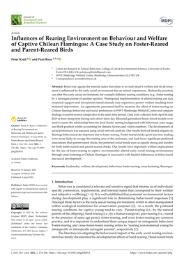 Influences of Rearing Environment on Behaviour and Welfare of Captive Chilean Flamingos: a Case Study on Foster-Reared and Paren