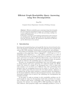 Efficient Graph Reachability Query Answering Using Tree Decomposition