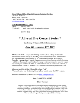 Alive at Five Concert Series *