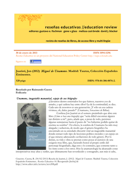 Reseñas Educativas //Education Review Editores: Gustavo E
