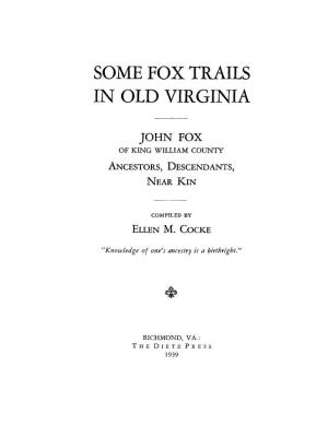 Some Fox Trails in Old Virginia