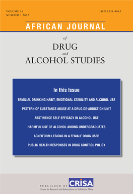 African Journal of Drug and Alcohol Studies
