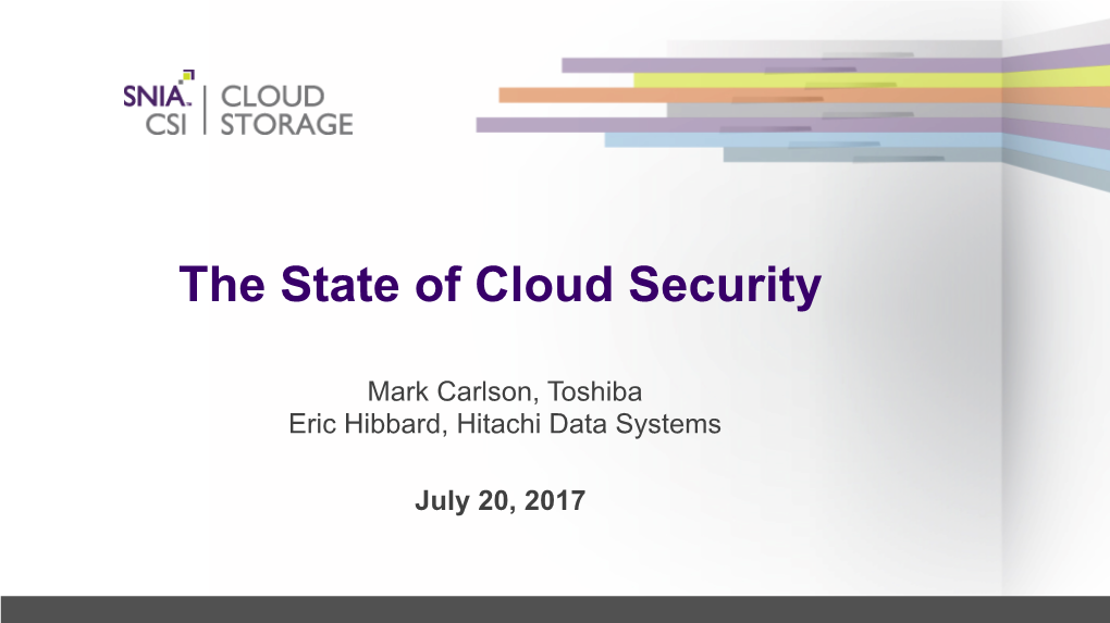 The State of Cloud Security