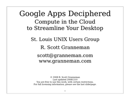 Google Apps Deciphered Compute in the Cloud to Streamline Your Desktop