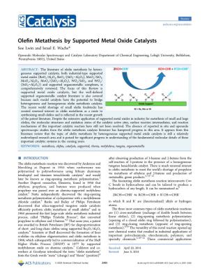 Olefin Metathesis by Supported Metal Oxide Catalysts