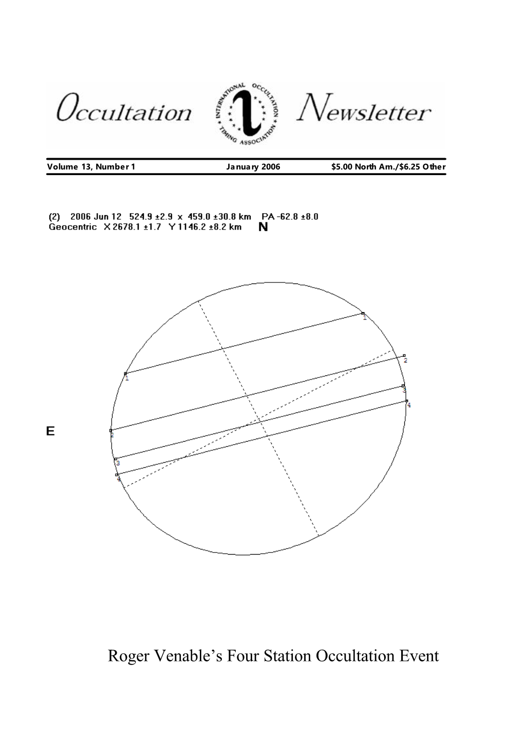 Roger Venable's Four Station Occultation Event