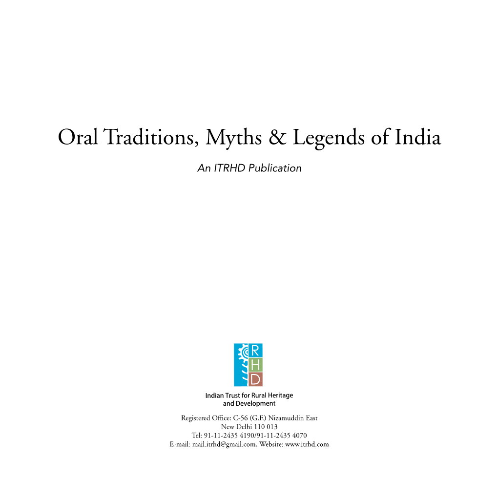 Oral Traditions, Myths & Legends of India