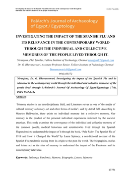 Investigating the Impact of the Spanish Flu and Its
