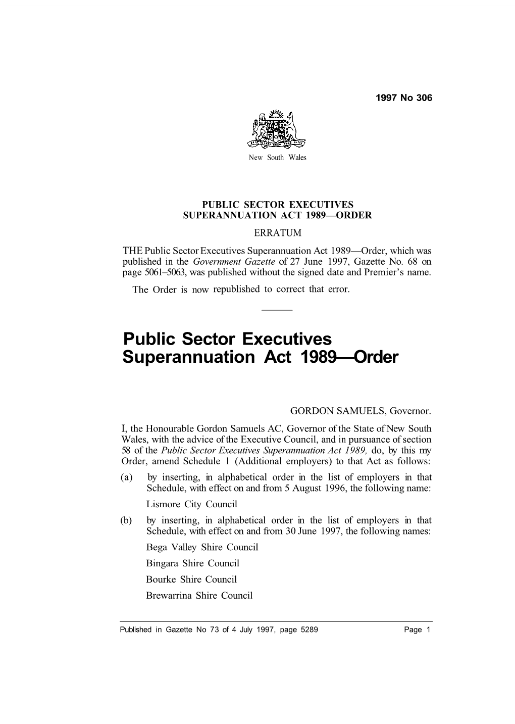 Public Sector Executives Superannuation