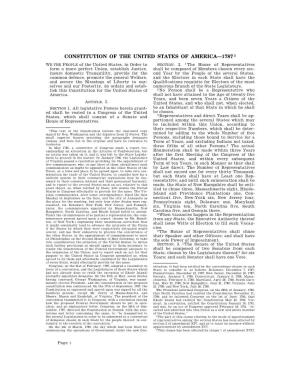 Constitution of the United States of America—17871