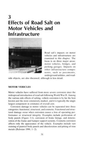 Effects of Road Salt on Motor Vehicles and Infrastructure 35