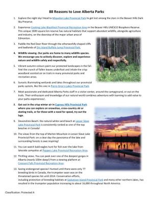 88 Reasons to Love Alberta Parks
