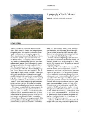 Chapter 2 Physiography of British Columbia