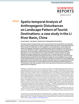 Spatio-Temporal Analysis of Anthropogenic Disturbances On