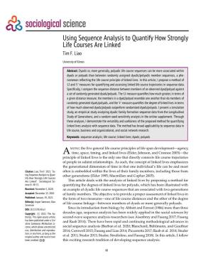 Using Sequence Analysis to Quantify How Strongly Life Courses Are Linked Tim F