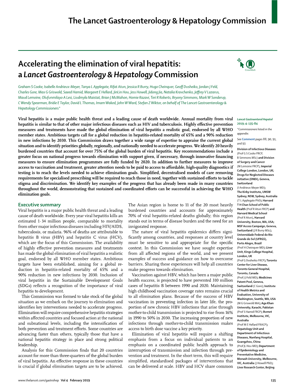 Accelerating the Elimination of Viral Hepatitis: a Lancet Gastroenterology & Hepatology Commission