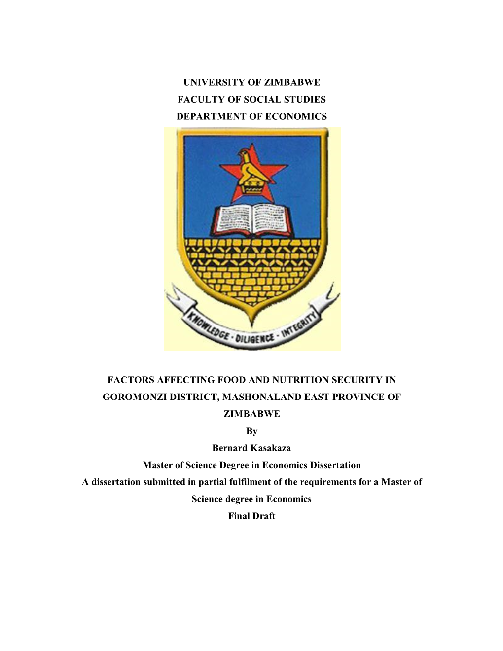 Kasakaza Factors Affecting Foo