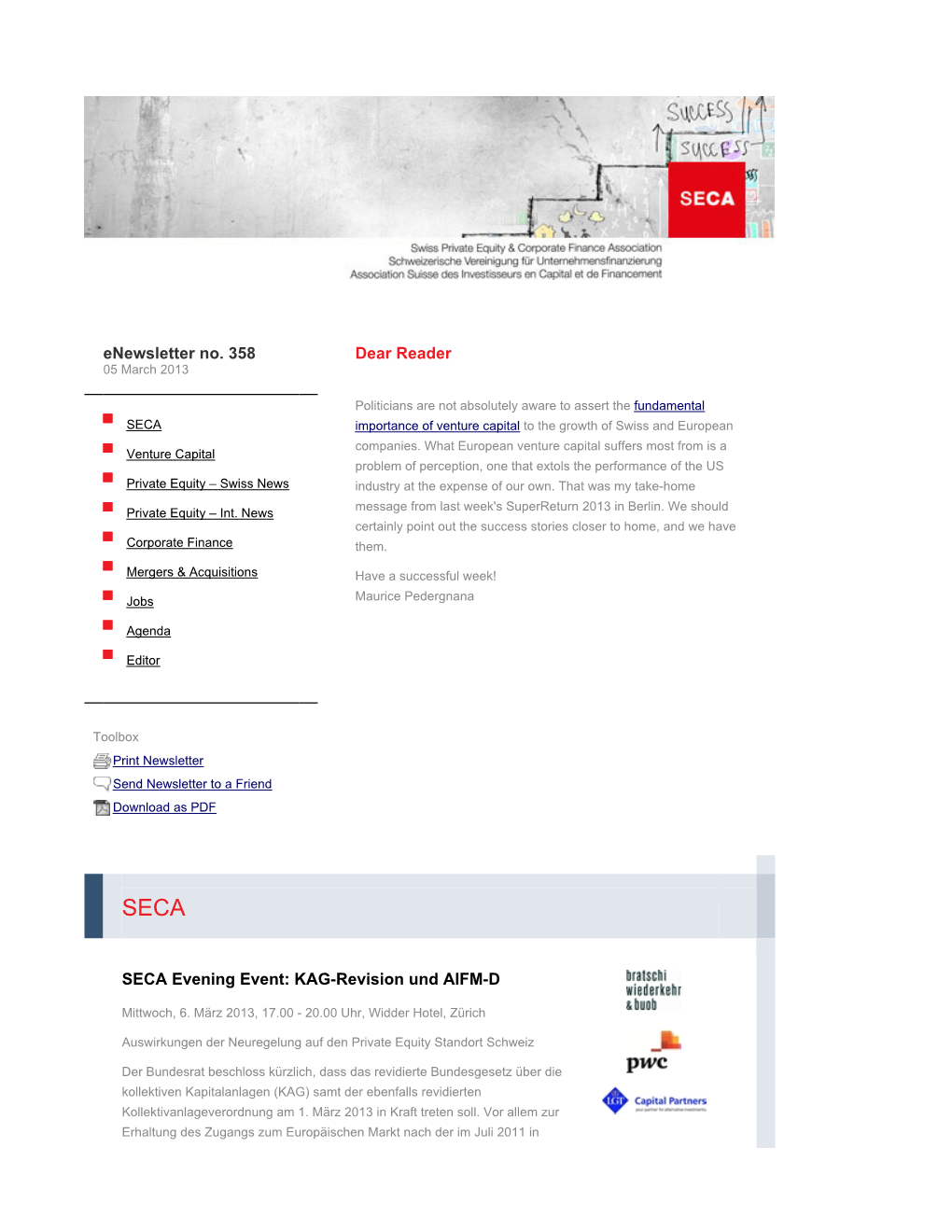 SECA | Swiss Private Equity & Corporate Finance Association