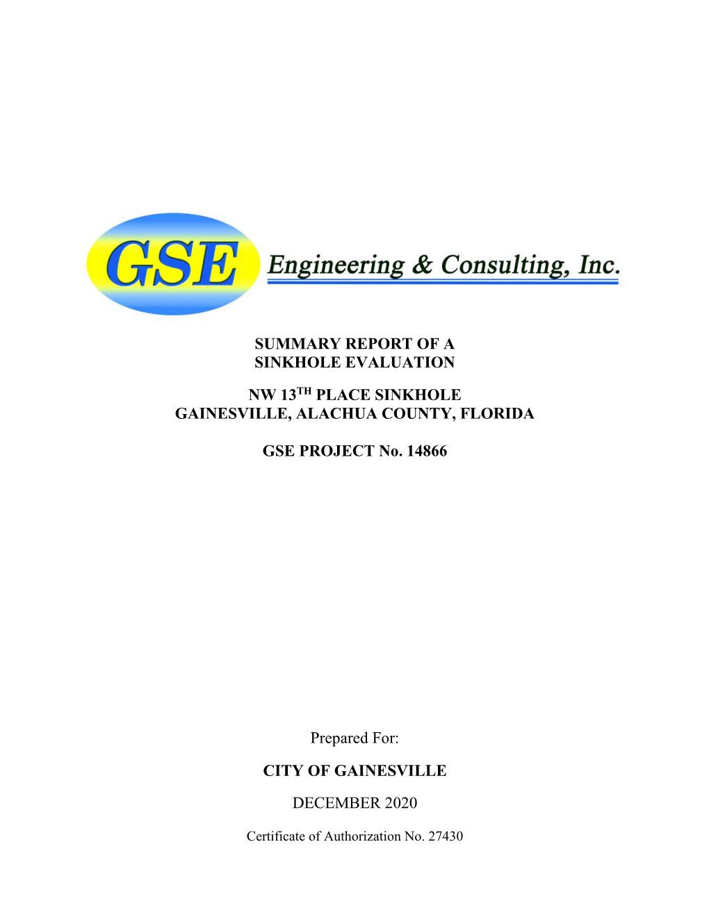 Subsidence Report