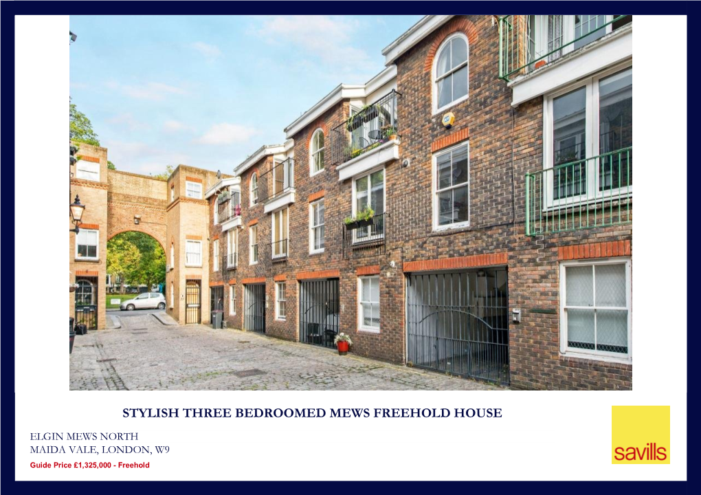 Stylish Three Bedroomed Mews Freehold House